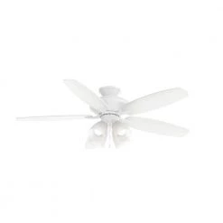 Renew Premier 52 in. LED Indoor Matte White Dual Mount Ceiling Fan with Pull Chain by KICHLER