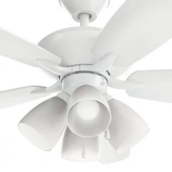 Renew Premier 52 in. LED Indoor Matte White Dual Mount Ceiling Fan with Pull Chain by KICHLER 14 Renew Premier 52 in. LED Indoor Matte White Dual Mount Ceiling Fan with Pull Chain by KICHLER -Kichler Sales matte white kichler ceiling fans with lights 330162mwh c3 1000