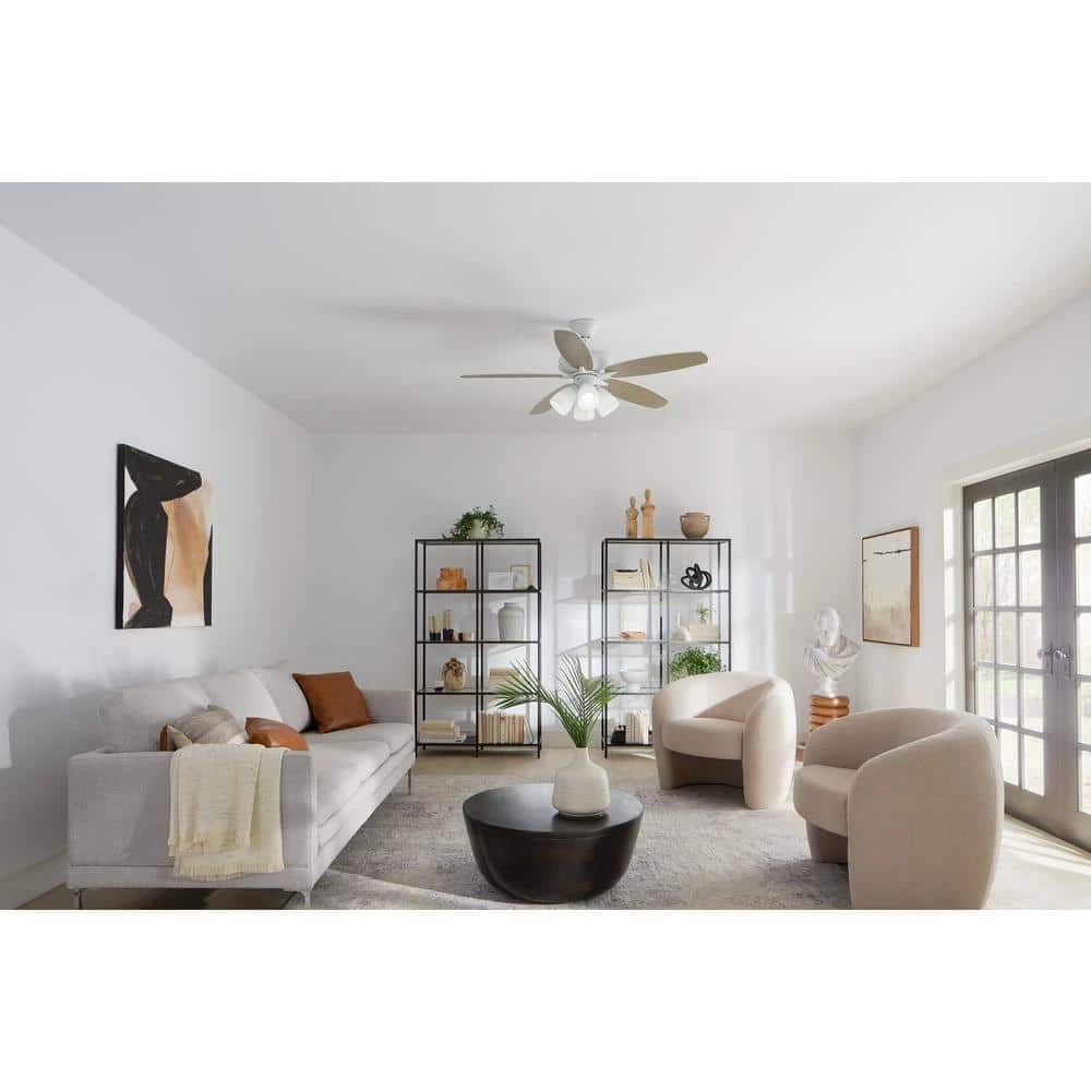 Renew Premier 52 in. LED Indoor Matte White Dual Mount Ceiling Fan with Pull Chain by KICHLER 10 Renew Premier 52 in. LED Indoor Matte White Dual Mount Ceiling Fan with Pull Chain by KICHLER - Image 8