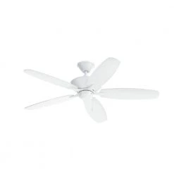 Renew 52 in. Indoor Matte White Dual Mount Ceiling Fan with Pull Chain by KICHLER