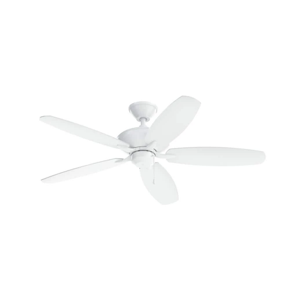 Renew 52 in. Indoor Matte White Dual Mount Ceiling Fan with Pull Chain by KICHLER 3 Renew 52 in. Indoor Matte White Dual Mount Ceiling Fan with Pull Chain by KICHLER