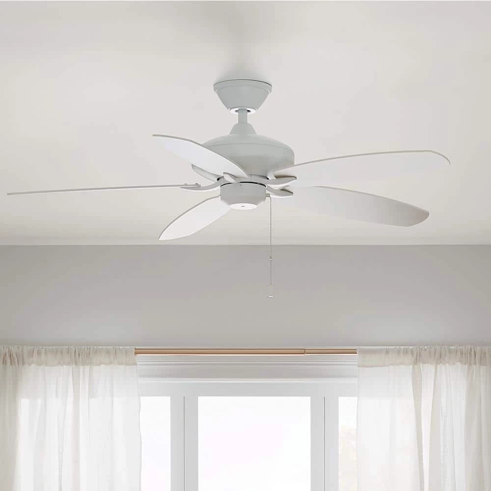 Renew 52 in. Indoor Matte White Dual Mount Ceiling Fan with Pull Chain by KICHLER 10 Renew 52 in. Indoor Matte White Dual Mount Ceiling Fan with Pull Chain by KICHLER - Image 8