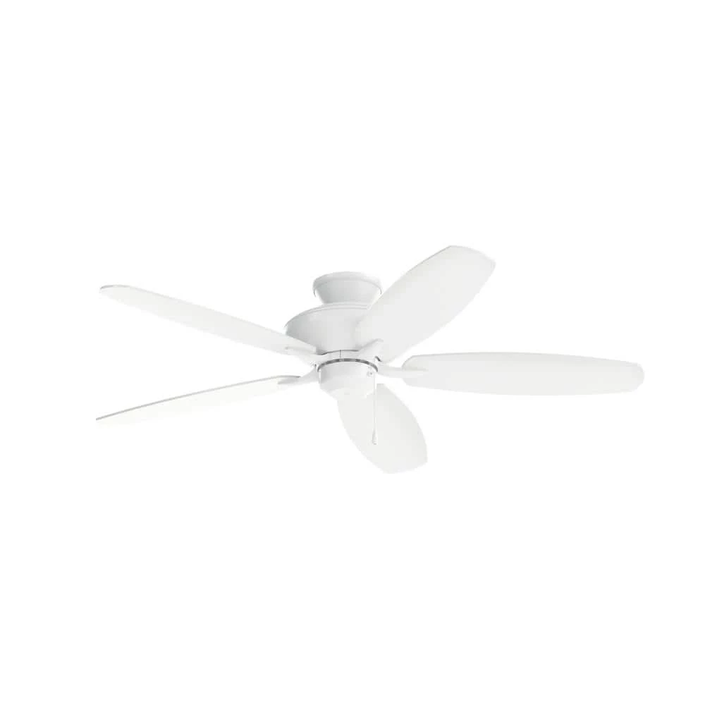 Renew 52 in. Indoor Matte White Dual Mount Ceiling Fan with Pull Chain by KICHLER 5 Renew 52 in. Indoor Matte White Dual Mount Ceiling Fan with Pull Chain by KICHLER - Image 3