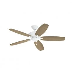 Renew ENERGY STAR 52 in. Indoor Matte White Dual Mount Ceiling Fan with Pull Chain by KICHLER -Kichler Sales matte white kichler ceiling fans without lights 330164mwh 1f 1000