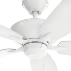 Renew ENERGY STAR 52 in. Indoor Matte White Dual Mount Ceiling Fan with Pull Chain by KICHLER -Kichler Sales matte white kichler ceiling fans without lights 330164mwh c3 1000