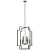 Downtown Deco 8-Light Midnight Chrome Modern Foyer Convertible Rectangle Chandelier to Semi Flush Mount by KICHLER -Kichler Sales midnight chrome kichler chandeliers 43966mch 64 1000