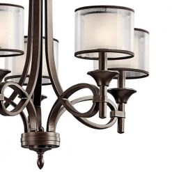 Lacey 5-Light Mission Bronze Transitional Dining Room Chandelier with White Etched Glass Shade by KICHLER 11 Lacey 5-Light Mission Bronze Transitional Dining Room Chandelier with White Etched Glass Shade by KICHLER -Kichler Sales mission bronze kichler chandeliers 42381miz 4f 1000