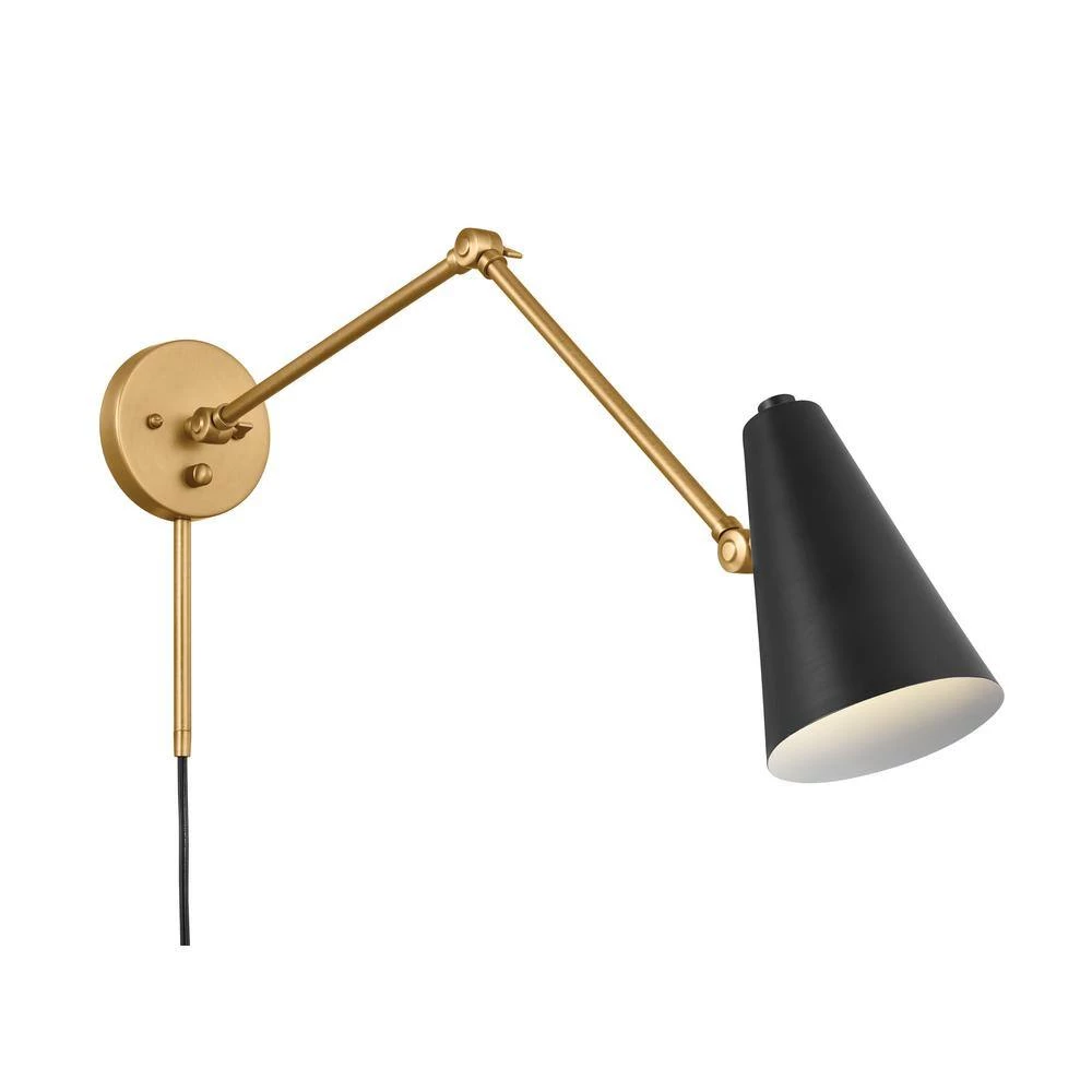 Sylvia 32.5 in. 1-Light Black and Natural Brass Office Indoor Wall Sconce by KICHLER 8 Sylvia 32.5 in. 1-Light Black and Natural Brass Office Indoor Wall Sconce by KICHLER - Image 6