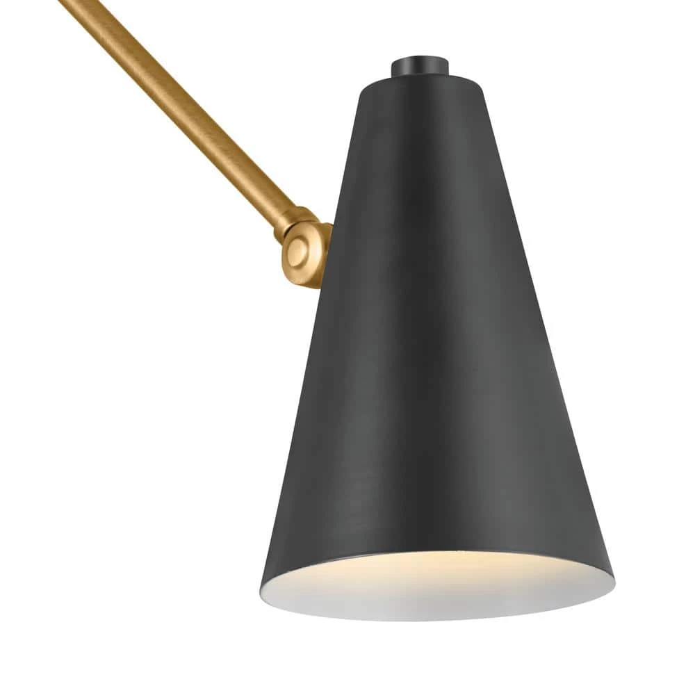 Sylvia 32.5 in. 1-Light Black and Natural Brass Office Indoor Wall Sconce by KICHLER 9 Sylvia 32.5 in. 1-Light Black and Natural Brass Office Indoor Wall Sconce by KICHLER - Image 7