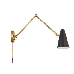 Sylvia 32.5 in. 1-Light Black and Natural Brass Office Indoor Wall Sconce by KICHLER 13 Sylvia 32.5 in. 1-Light Black and Natural Brass Office Indoor Wall Sconce by KICHLER -Kichler Sales natural brass 2 kichler wall sconces 52486nbrb c3 1000