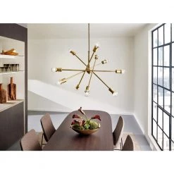 Armstrong 10-Light Natural Brass Contemporary Dining Room Chandelier by KICHLER -Kichler Sales natural brass kichler chandeliers 43119nbr 76 1000