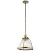 Silberne 13.25 in. 1-Light Natural Brass Coastal Kitchen Pendant Hanging Light with Clear Seeded Glass by KICHLER -Kichler Sales natural brass kichler chandeliers 43737nbr 64 1000