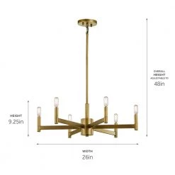Erzo 6-Light Natural Brass Contemporary Candlestick Dining Room Chandelier by KICHLER -Kichler Sales natural brass kichler chandeliers 43859nbr 1f 1000