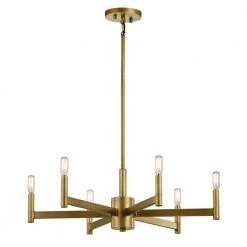 Erzo 6-Light Natural Brass Contemporary Candlestick Dining Room Chandelier by KICHLER