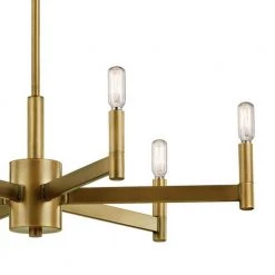 Erzo 6-Light Natural Brass Contemporary Candlestick Dining Room Chandelier by KICHLER -Kichler Sales natural brass kichler chandeliers 43859nbr c3 1000