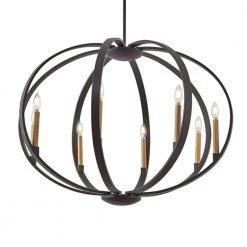 Elata 8-Light Natural Brass Contemporary Candlestick Dining Room Globe Chandelier by KICHLER -Kichler Sales natural brass kichler chandeliers 43872oz 4f 1000