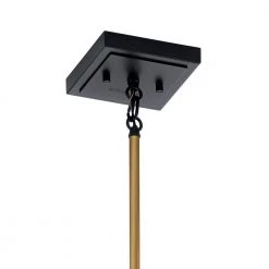 Kitner 1-Light Natural Brass Vintage Industrial Kitchen Pendant Hanging Light with Clear Glass by KICHLER -Kichler Sales natural brass kichler chandeliers 52035nbr 1f 1000