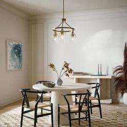 Everett 3-Light Natural Brass Vintage Industrial Dining Room Round Chandelier with Clear Glass by KICHLER 11 Everett 3-Light Natural Brass Vintage Industrial Dining Room Round Chandelier with Clear Glass by KICHLER -Kichler Sales natural brass kichler chandeliers 52377nbr e1 1000