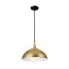 Fira 14 in. 1-Light Natural Brass and Black Vintage Dome Kitchen Pendant Hanging Light by KICHLER -Kichler Sales natural brass kichler chandeliers 52476nbr 64 1000