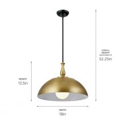 Fira 18 in. 1-Light Natural Brass Vintage Dome Kitchen Pendant Hanging Light by KICHLER 15 Fira 18 in. 1-Light Natural Brass Vintage Dome Kitchen Pendant Hanging Light by KICHLER -Kichler Sales natural brass kichler chandeliers 52477nbr 44 1000