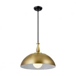 Fira 18 in. 1-Light Natural Brass Vintage Dome Kitchen Pendant Hanging Light by KICHLER