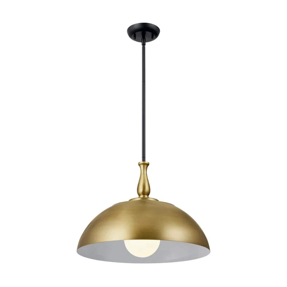 Fira 18 in. 1-Light Natural Brass Vintage Dome Kitchen Pendant Hanging Light by KICHLER 3 Fira 18 in. 1-Light Natural Brass Vintage Dome Kitchen Pendant Hanging Light by KICHLER