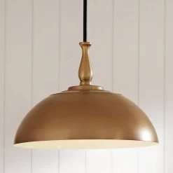 Fira 18 in. 1-Light Natural Brass Vintage Dome Kitchen Pendant Hanging Light by KICHLER 17 Fira 18 in. 1-Light Natural Brass Vintage Dome Kitchen Pendant Hanging Light by KICHLER -Kichler Sales natural brass kichler chandeliers 52477nbr 76 1000