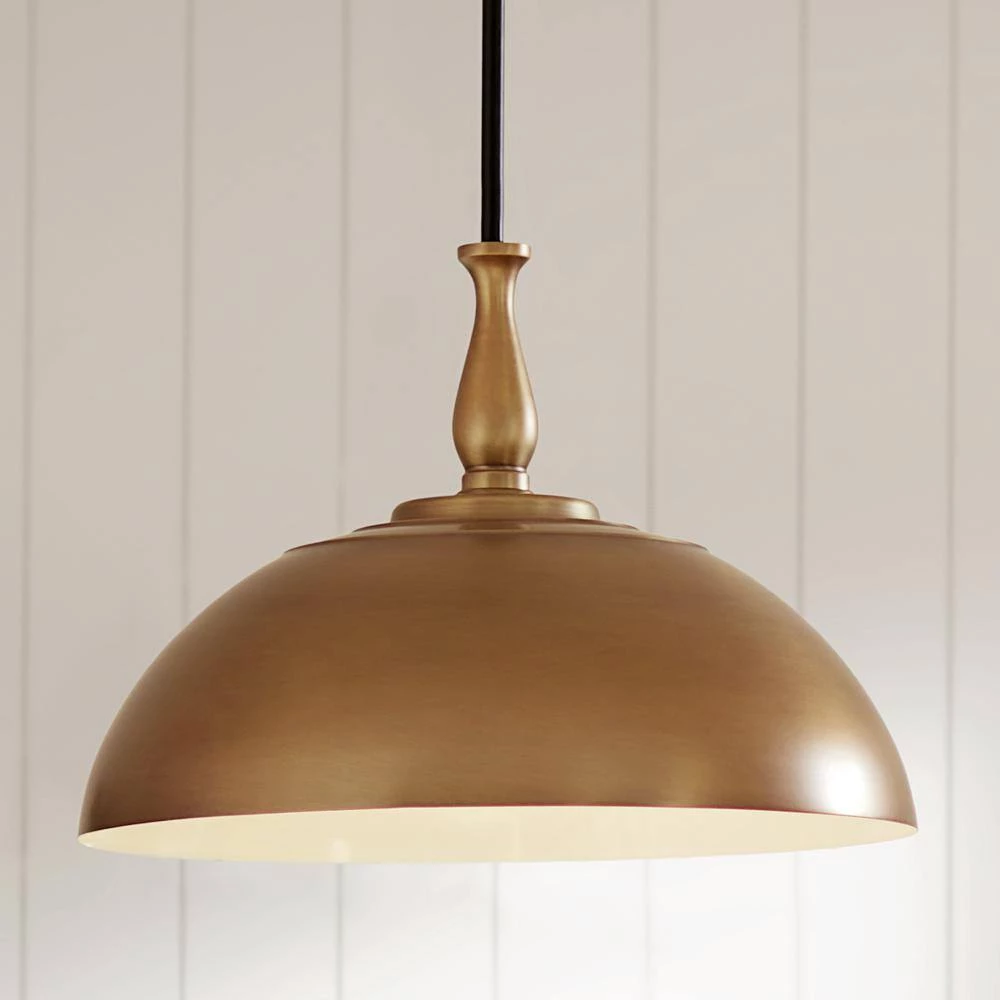 Fira 18 in. 1-Light Natural Brass Vintage Dome Kitchen Pendant Hanging Light by KICHLER 10 Fira 18 in. 1-Light Natural Brass Vintage Dome Kitchen Pendant Hanging Light by KICHLER - Image 8
