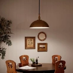 Fira 18 in. 1-Light Natural Brass Vintage Dome Kitchen Pendant Hanging Light by KICHLER 16 Fira 18 in. 1-Light Natural Brass Vintage Dome Kitchen Pendant Hanging Light by KICHLER -Kichler Sales natural brass kichler chandeliers 52477nbr fa 1000