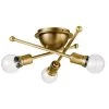 Armstrong 15 in. 3-Light Natural Brass Hallway Mid-Century Modern Flush Mount Ceiling Light by KICHLER