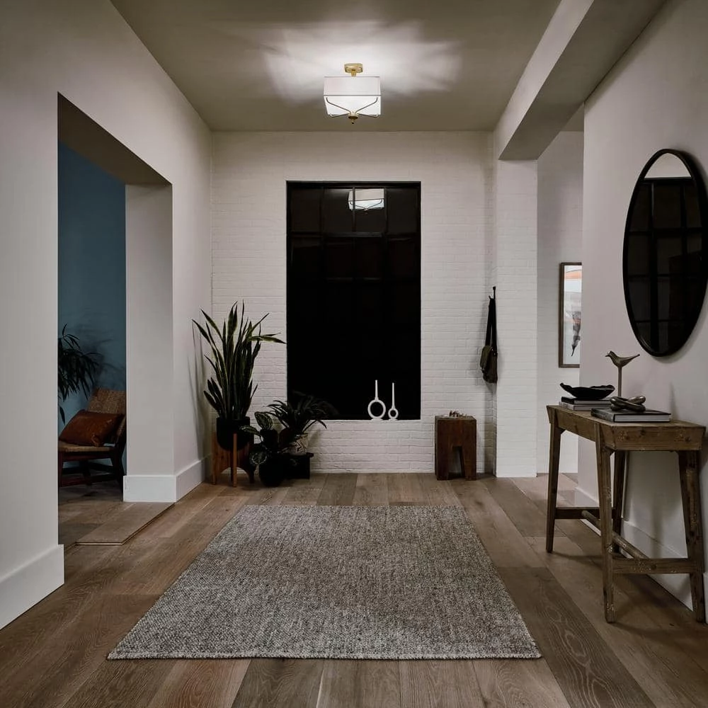 Arlo 3-Light Natural Brass Square Hallway Semi-Flush Mount Ceiling Light with Etched Glass by KICHLER 8 Arlo 3-Light Natural Brass Square Hallway Semi-Flush Mount Ceiling Light with Etched Glass by KICHLER - Image 6