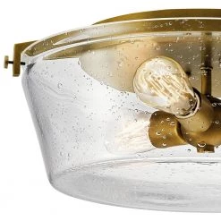 Alton 18.5 in. 3-Light Natural Brass Hallway Drum Flush Mount Ceiling Light with Seeded Glass by KICHLER -Kichler Sales natural brass kichler flush mount lights 45299nbr 1f 1000