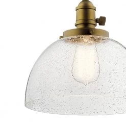 Avery 1-Light Natural Brass Goblet Vintage Industrial Kitchen Mini Pendant Hanging Light by KICHLER -Kichler Sales natural brass kichler pendant lights 43853nbr 4f 1000