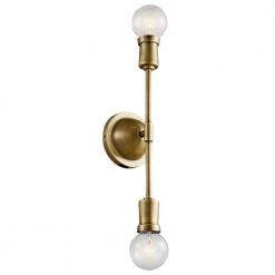 Armstrong 2-Light Natural Brass Bathroom Indoor Wall Sconce by KICHLER