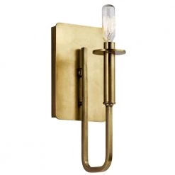 Alden 1-Light Natural Brass Bathroom Indoor Wall Sconce by KICHLER