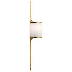 Mona 2-Light Natural Brass Bathroom Indoor Wall Sconce with Satin Etched White Diffuser by KICHLER -Kichler Sales natural brass kichler vanity lighting 43375nbr 4f 1000