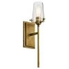 Alton 1-Light Natural Brass Bathroom Indoor Wall Sconce with Clear Seeded Glass Shade by KICHLER 1 Alton 1-Light Natural Brass Bathroom Indoor Wall Sconce with Clear Seeded Glass Shade by KICHLER -Kichler Sales natural brass kichler vanity lighting 45295nbr 64 1000