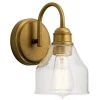 Avery 1-Light Natural Brass Bathroom Indoor Wall Sconce with Clear Seeded Glass Shade by KICHLER -Kichler Sales natural brass kichler vanity lighting 45971nbr 64 1000