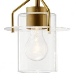 Everett 34.25 in. 4-Light Natural Brass Bathroom Vanity Light with Clear Glass by KICHLER -Kichler Sales natural brass kichler vanity lighting 55080nbr 1f 1000