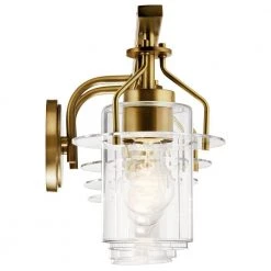 Everett 34.25 in. 4-Light Natural Brass Bathroom Vanity Light with Clear Glass by KICHLER -Kichler Sales natural brass kichler vanity lighting 55080nbr 4f 1000