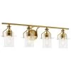 Everett 34.25 in. 4-Light Natural Brass Bathroom Vanity Light with Clear Glass by KICHLER -Kichler Sales natural brass kichler vanity lighting 55080nbr 64 1000