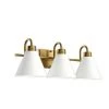 Rosburg 23 in. 3-Light Natural Brass with White Bathroom Vanity Light by KICHLER -Kichler Sales natural brass with white kichler vanity lighting 37525 64 1000