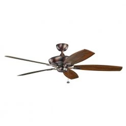 Canfield XL 60 in. Indoor Oil Brushed Bronze Downrod Mount Ceiling Fan with Pull Chain by KICHLER