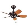 Canfield 30 in. Indoor/Outdoor Oil Brushed Bronze Downrod Mount Ceiling Fan with Pull Chain by KICHLER -Kichler Sales oil brushed bronze b kichler ceiling fans without lights 300103obb 64 1000