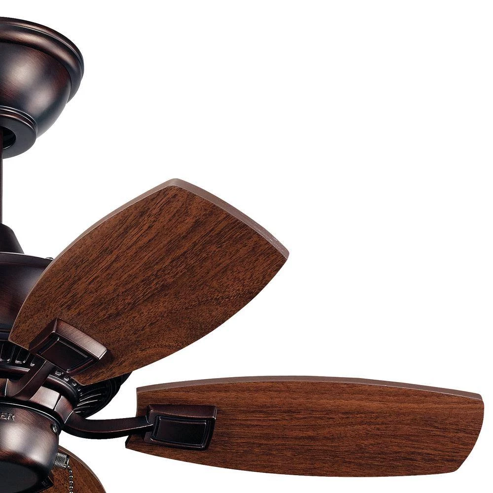 Canfield 30 in. Indoor/Outdoor Oil Brushed Bronze Downrod Mount Ceiling Fan with Pull Chain by KICHLER 9 Canfield 30 in. Indoor/Outdoor Oil Brushed Bronze Downrod Mount Ceiling Fan with Pull Chain by KICHLER - Image 7