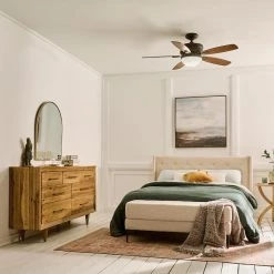 Carlson 52 in. Integrated LED Indoor Oiled Bronze Downrod Mount Ceiling Fan with Light Kit and Switch by KICHLER -Kichler Sales oiled bronze kichler ceiling fans with lights 300238olz 31 1000