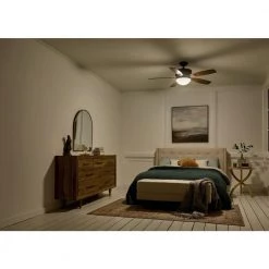 Carlson 52 in. Integrated LED Indoor Oiled Bronze Downrod Mount Ceiling Fan with Light Kit and Switch by KICHLER -Kichler Sales oiled bronze kichler ceiling fans with lights 300238olz 76 1000