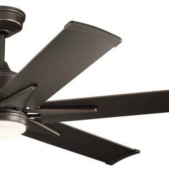 Szeplo II 60 in. Integrated LED Outdoor Olde Bronze Downrod Mount Ceiling Fan with Light with Switch by KICHLER -Kichler Sales olde bronze kichler ceiling fans with lights 300300oz 1f 1000