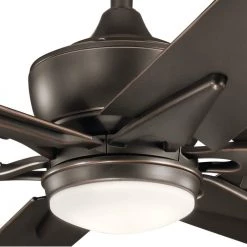 Szeplo II 60 in. Integrated LED Outdoor Olde Bronze Downrod Mount Ceiling Fan with Light with Switch by KICHLER -Kichler Sales olde bronze kichler ceiling fans with lights 300300oz 44 1000