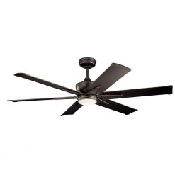 Szeplo II 60 in. Integrated LED Outdoor Olde Bronze Downrod Mount Ceiling Fan with Light with Switch by KICHLER